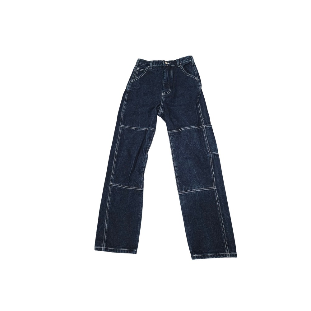 J. Galt Shanghai Carpenter Jeans Womens Dark Wash Contrast Stitch Workwear